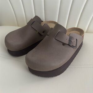 Brown Leather Mules & Clogs